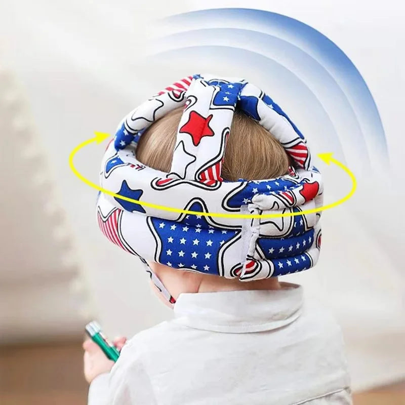 No Bumps Baby Safety Helmet Summer Mesh Infant Head Cushion Bumper Bonnet With Knee Pad Baby Head Protector For Crawling Walking