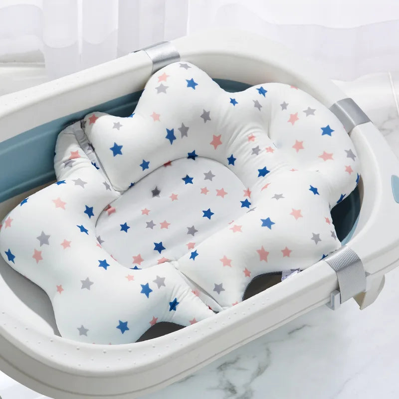 Baby Bath Tub Nonslip Pad Baby Bath Mat Newborn Bath Tub Seat Stand Safety Bath Support Soft Comfort Body Cushion Mat Pillow