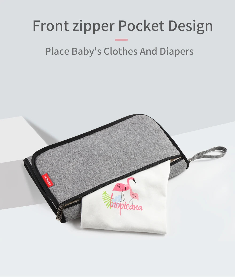 Portable Baby Changing Mat: 2-in-1 Waterproof Diaper Changing Pad with Storage Bag for Newborns