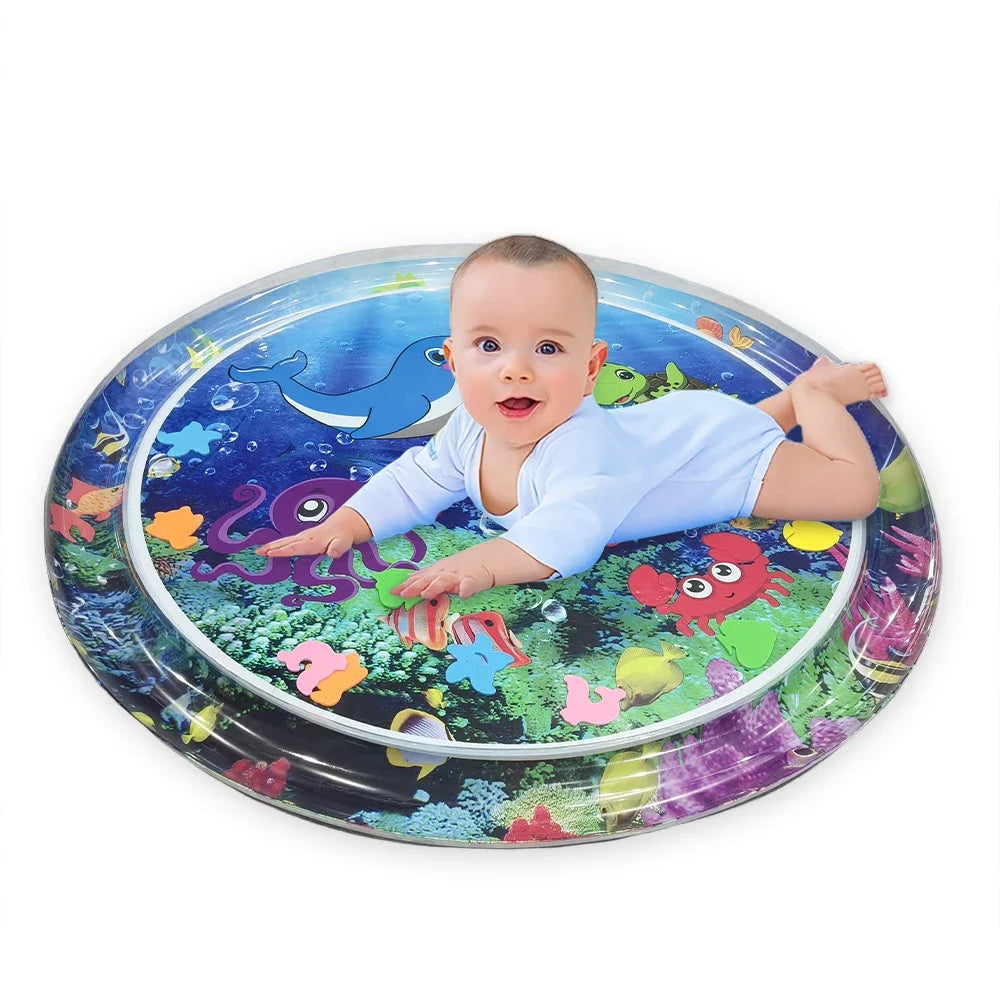 1pc 100cm/39.37inch Baby Play Water Mat Purple Octopus Inflatable PVC Playing Mat Toddler Pad Kids Early Education Activity Toy