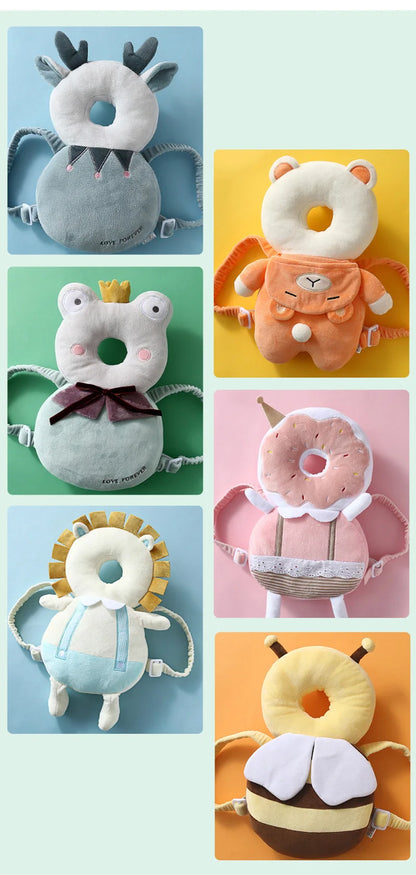 Baby Head Protector Backpack Soft Cartoon Baby Pillows Pad Cushion Head Security Protection Crawl Walk Toddler Headrest