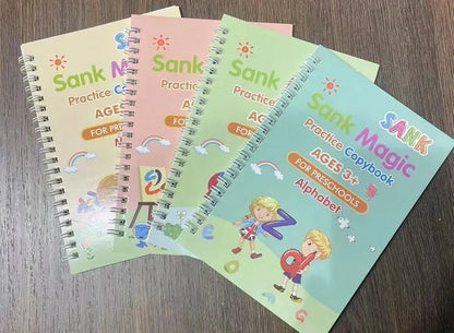 Magic Writing Book in Portuguese Calligraphy Notebook Montessori Kids Reusable Educational Calligraphic Letter Practice Toy