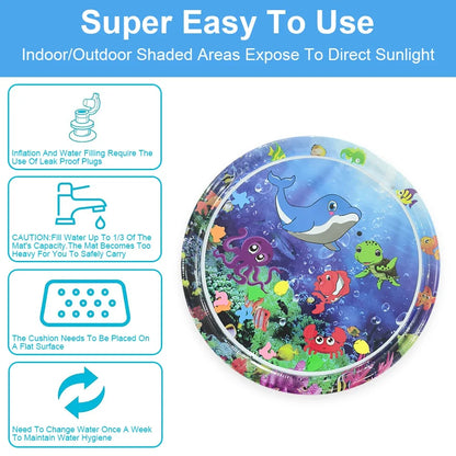 1pc 100cm/39.37inch Baby Play Water Mat Purple Octopus Inflatable PVC Playing Mat Toddler Pad Kids Early Education Activity Toy
