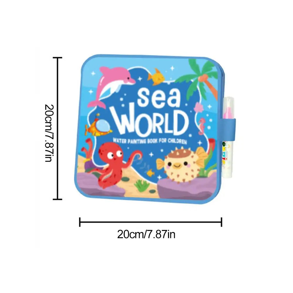 Magic Water Drawing Book for Kids - Reusable Doodle Mat, Mess-Free Travel Toy, Foldable Painting Activity Book