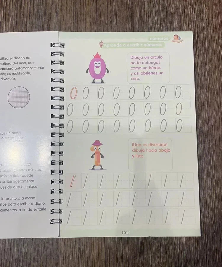 Magic Writing Book in Portuguese Calligraphy Notebook Montessori Kids Reusable Educational Calligraphic Letter Practice Toy