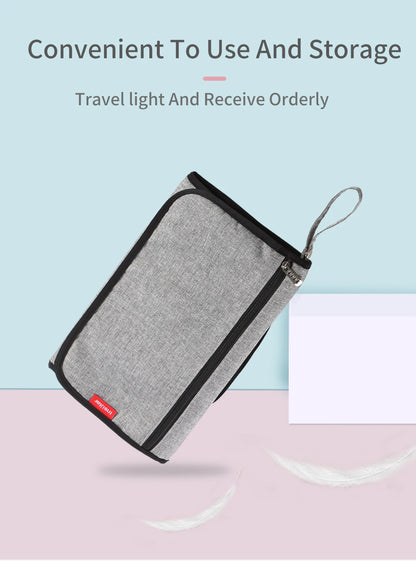 Portable Baby Changing Mat: 2-in-1 Waterproof Diaper Changing Pad with Storage Bag for Newborns