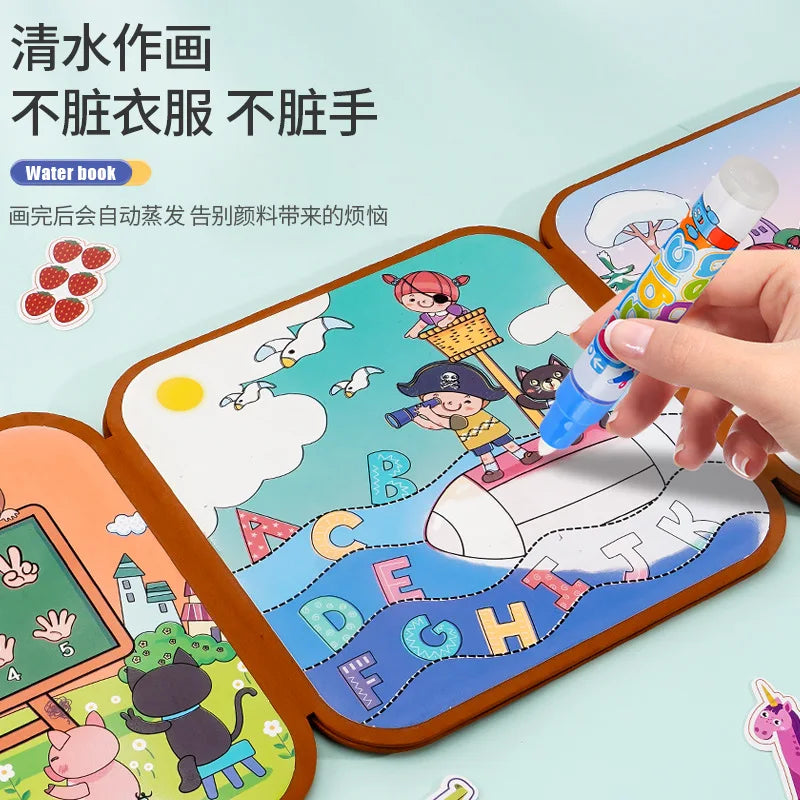 Drawing Coloring Books for Kids Magic Water Book with Pen 2 To 4 Years Old Children Learning Education Toy Baby Montessori Toys