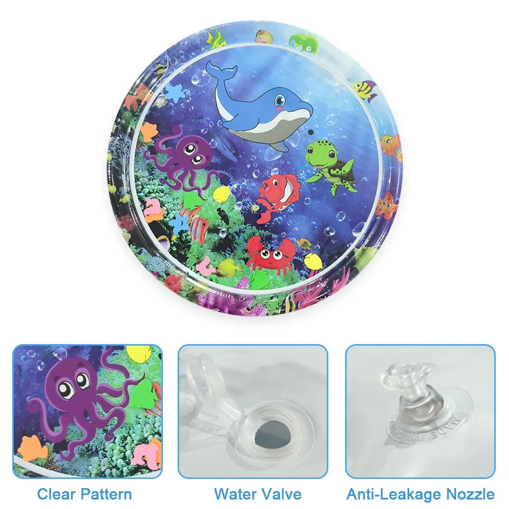 1pc 100cm/39.37inch Baby Play Water Mat Purple Octopus Inflatable PVC Playing Mat Toddler Pad Kids Early Education Activity Toy