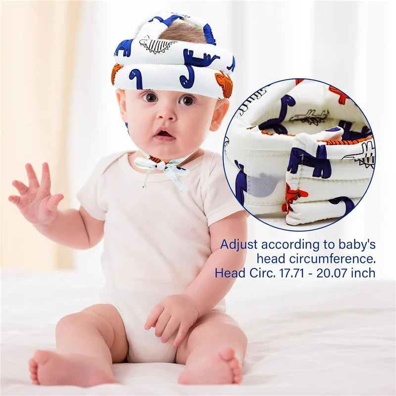 No Bumps Baby Safety Helmet Summer Mesh Infant Head Cushion Bumper Bonnet With Knee Pad Baby Head Protector For Crawling Walking
